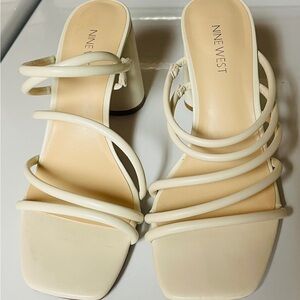 Nine West Women's Ivory Strappy Heels